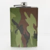 New 8oz Whiskey Flask Eco Stainless Steel Camouflage Hip Flask Outdoor Camping Wine Set Custom