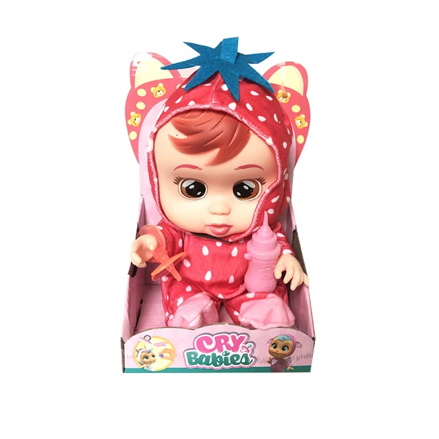 New arrival cute girls toys 12 inch fashion reborn baby cry dolls toy vinyl doll with tear and music