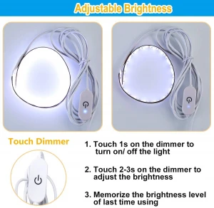 NEW Bright Sewing Strip Light with Touch Dimmer and USB Power Supply Cold White 6500K LED Back Light Sewing Machine