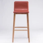 New design pu leather upholstery solid wood bar chair