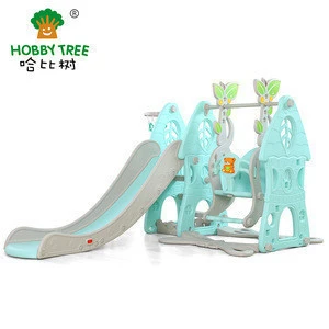New Forest Theme Indoor Plastic Slide and Swing for Children