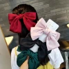 New Korean big bow barrette lovely maiden headdress Women Silk Butterfly Springs Clips Hair Accessories