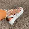 New Lace-up Large Size Platform Sandals Flat Woman Famous Brands Sandals Fashion Ladies Summer Sandals Slippers Wholesale