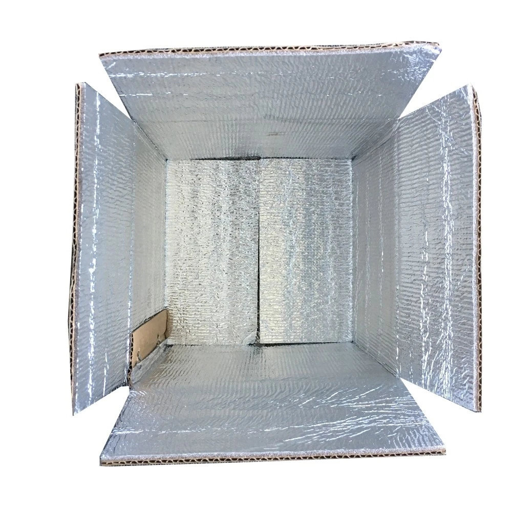 New Packaging Corrugated Carton Box wtih Insulated Aluminum Foil Foam for Cold Food Storage