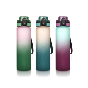 New Portable Transparent Bottle Fruit Juice Leak-proof Outdoor Sport Travel Camping Bottle Recycled Frosted Plastic Water Bottle