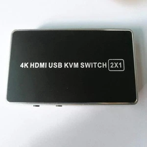New Product HDMI KVM Switch 2-port Splitter USB 2.0 4K TV 2*1 with 4K Ultra HD 1080p 3D Supports EDID/HDCP/Hot Key Switch