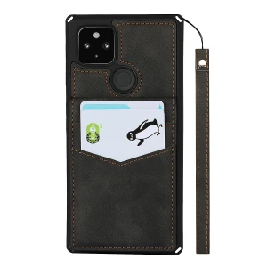 New PU Leather Wallet Case for Google Pixel 4A 5G 5 Skin Touch Feeling Button Flip Card Slot Holder Shell Cover