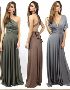 NEW Womens Bridesmaid Convertible Infinity Multi-Way Long Full Length Wrap Long Maxi Dress