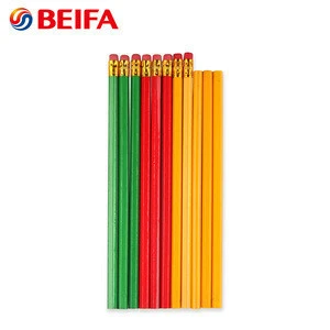 Ningbo BEIFA custom color newest promotional wooden pencil with eraser