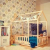 NO.1314 Hot Sell New Design Wood Baby Bed Furniture Montessori House Frame Kids/Toddler Bed