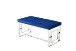 Nordic Wholesale  Luxury Blue Velvet Seat Smart Metal Gold Stainless Steel Legs Bench Modern Design Industrial Dining Furniture