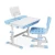 Import OEM Pink children furniture,adjustable children desk with bookrack and lamp from China