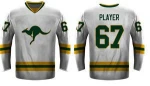 OEM Service Men Custom Printing Team Ice Hockey White and Green Jerseys