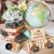 OurWarm Kids Birthday 10Pcs Wedding Souvenirs Travel Themed Gold Compass With Suitcase Kraft Paper Gift Box
