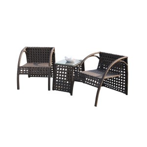 outdoor rattan cafe table chair set