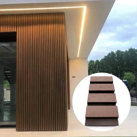 Buy Outdoor Wooden Grain Fluted Co-extrusion Wpc Pvc Wall Panels ...