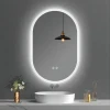 Oval Acrylic LED Wall-Mounted Bathroom Vanity Mirror with Anti-Fog and Dimmable