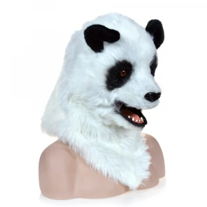 Panda Plush Mask with furry Fabric Moving Jaw Function
