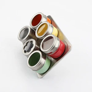Perfect Kitchen Storage 6 Piece Set Magnetic Stainless Steel Spice Tins