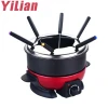 Personalized Electric 6pcs Food Warmer Hot Pot Stainless Steel Fondue Set Chocolate Cheese Melting Pot