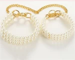 pet dog cat luxurious pearl collar leash set doggy collars leads suit dogs fashion leash products