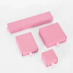 Pink jewelry boxes custom necklace earring bracelet brooches jewellery packaging craft paper drawer box