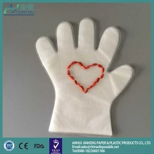 Plastic clear embossed disposable household gloves