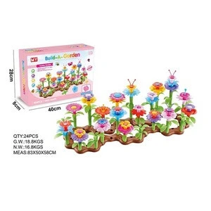 plastic flowers decorations diy flower craft flower garden building toys
