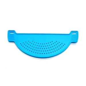 Plastic Pot Strainer/Pan Drainer With Handle - Food Filter Board Sieve Draining Spaghetti, Pasta, Grease, Vegetable, Fruit