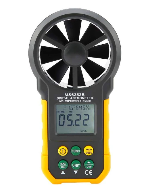 PM6252B Handheld Digital Anemometer  With Temperature, Humidity & USB interface