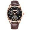 Popular mens stainless steel case sun-moon phase flywheel business automatic watch