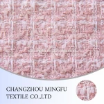 Popular pink color jacquard polyester blend nylon and silk or acrylic fabric, antistatic