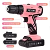 Power Drill Toolbox Household Hand Electric Tool Kit Bits Socket Set Impact Variable Speed Cordless Drills Power Tools