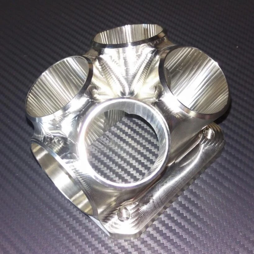 Precision CNC machining billet aluminum turbo manifold collector by your drawing