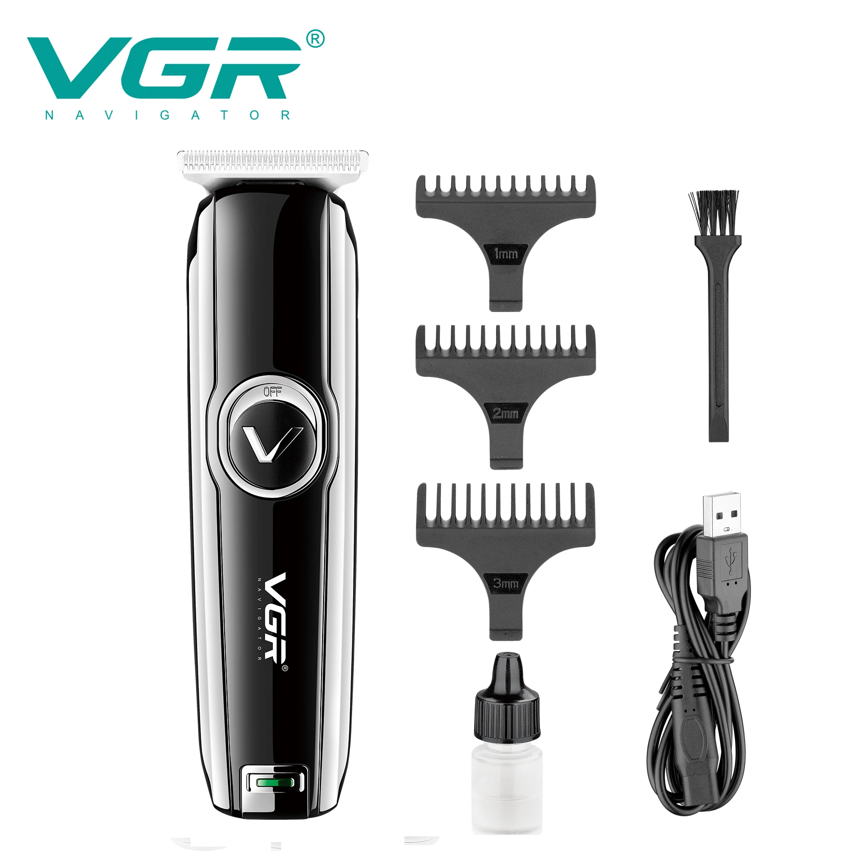 Professional cordless zero cutting hair trimmer with stainless steel T blade V-168