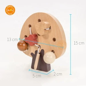 Professional Made Wooden Beads Threading Toys, Wood Learning Development Baby Lacing Educational Toys For Kids