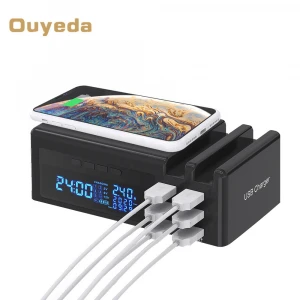 QC3.0 Quick Charge Fast Charger for iPad Mobile Phone Qi Wireless Charger Desktop Station