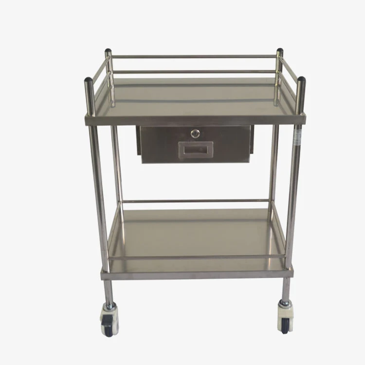 QXC-014B Medical Hospital Dressing Stainless Steel Trolley Surgical Trolley With Drawers