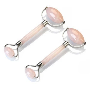 Real Jade Roller Various Natural Stone Rose Quartz Roller Anti-Aging Gua Sha Facial Massager Tool For Face Neck and Eyes
