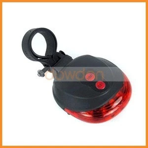Rear Riding Bicycle Accessories 5 LED 2 Laser Red Beam Light Safety Warning Bike Tail Lamp