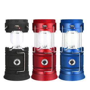 Rechargeable And Solar Charged Lantern Outdoor LED Camping Light With Power Bank