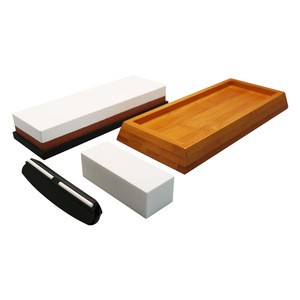 RELI Double side China knife 800/3000 grit sharpener with bamboo base whetstone set for knife sharpening stones