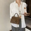 Retro designer vegan pu leather ladies shoulder hand bags women crossbody 2022 purse and handbag with chain