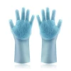 Reusable Silicone Gloves with Wash Scrubber (13.6" Large), Heat Resistant for Cleaning Household Dish Washing glove