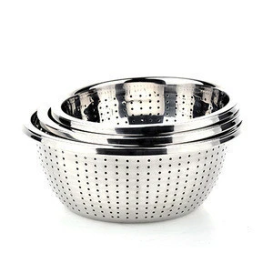 Rice Sieve Non Magnetic Stainless Steel Mesh Colander Strainer Bowl