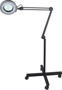 Rolling Adjustable MAGNIFYING LAMP BEAUTY Standing Mag Light SALON FACIAL Wheels