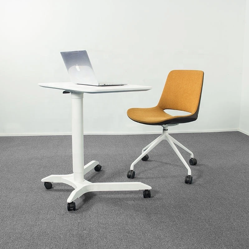 Rolling Height Adjustable Folding Desk with Brake Casters