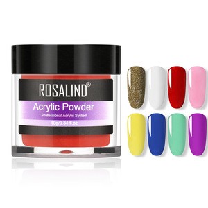 ROSALIND oem custom logo nail art 10g nail extension and carving powder soak off colorful acrylic powder with 9 fashion colors