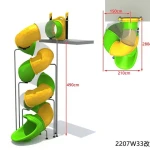 Rotational molding Playground Pipe slides Plastic Slide for kids large outdoor amusement equipment