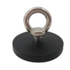 Rubber Coated Pot Neodymium Magnet with M5 Hook or Eyebolt